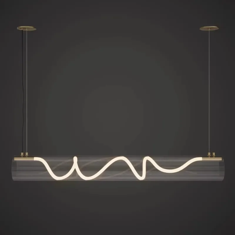 Современные художественные люстры в виде полосы для ресторана лампы гостиной