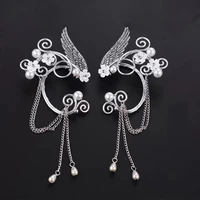 2pcs popular style hot sale non pierced silver ear bone clip super fairy earrings no piercing ear hooks