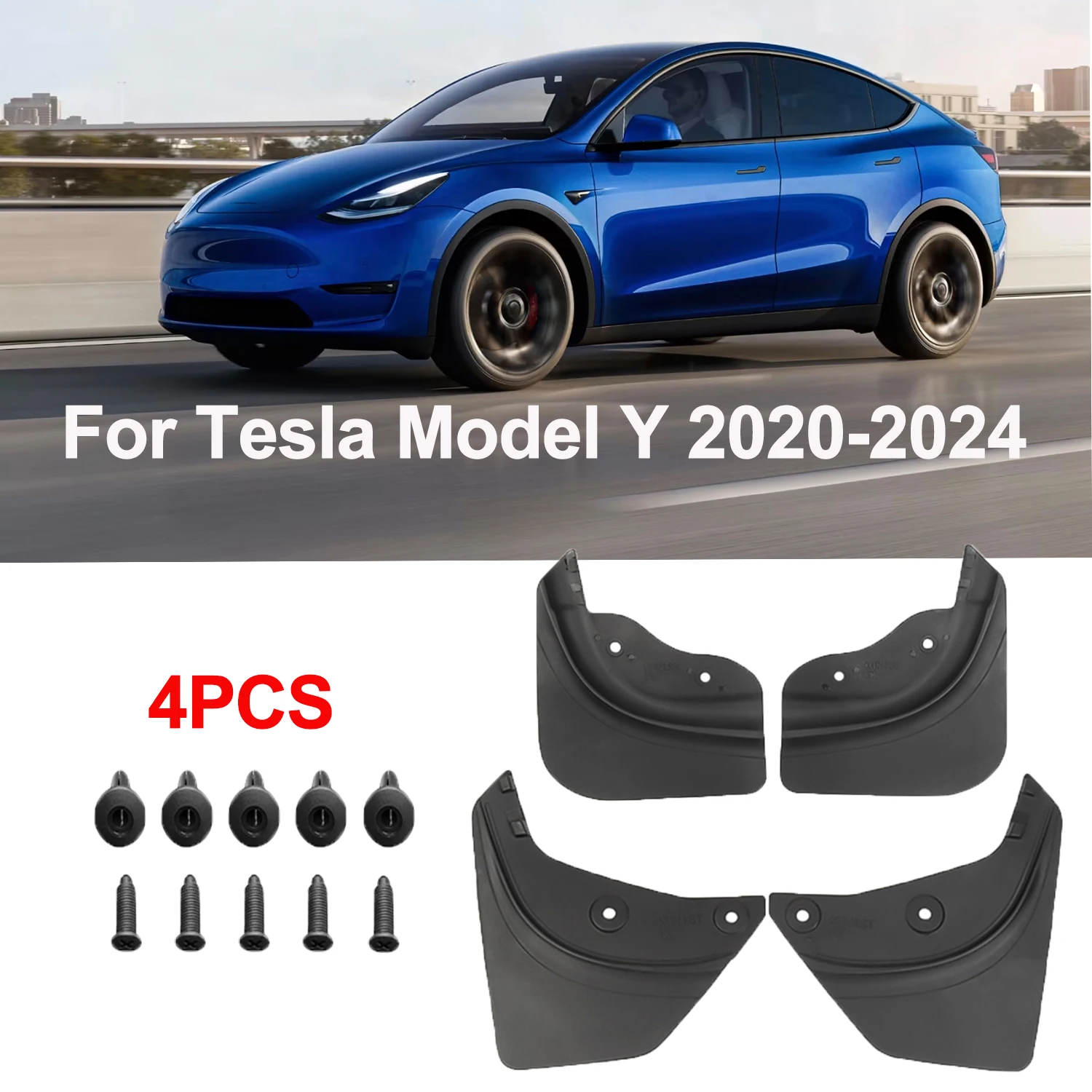 

4 шт. брызговики для Tesla Model Y 2020-2024, мягкие брызговики, брызговики, крыло без сверления, брызговик, дорожные аксессуары