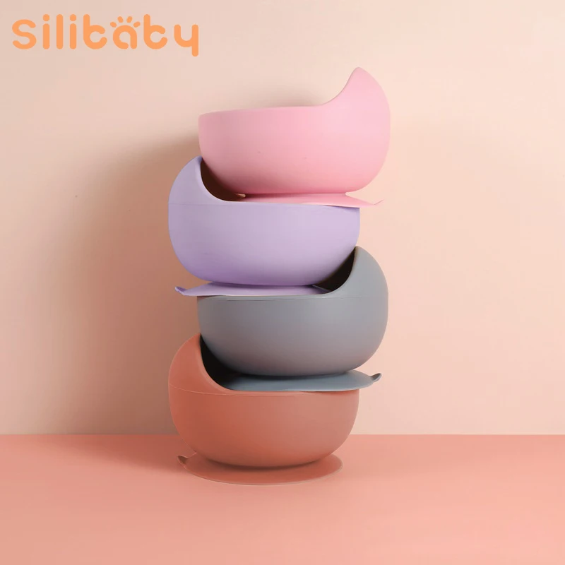 

Silibaby Silicone Baby Bowls Kids Waterproof Silicone Suction Bowl Non-slip Children Training Dishes Toddler Dessert Tableware