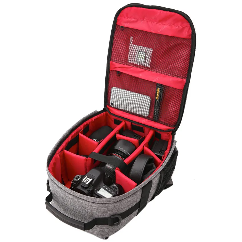 

Photo Camera Waterproof Backpack Video Shoulders Soft Padded Tripod Bag w/ Rain Cover Men Women Case Pack for Canon Nikon DSLR