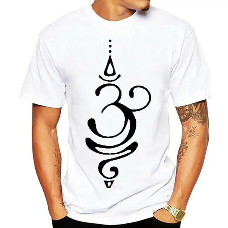 

Om Tattoo Relaxed Shirt for Men Stencil Screen Print Tshirt Soft & Comfy Casual Gift for Men men t shirt
