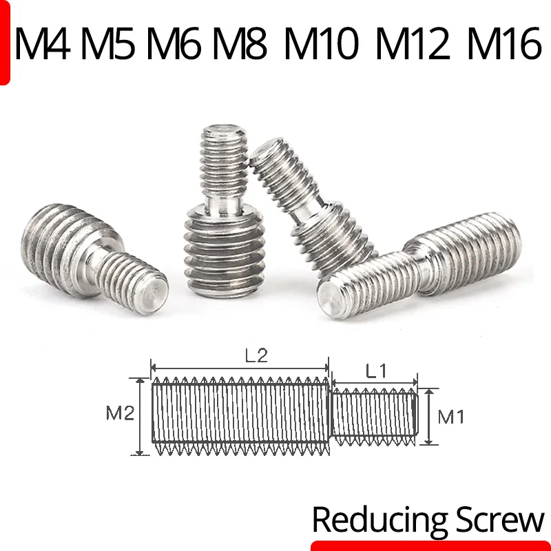 

Reducing Screws M4 M5 M6 M8 M10 M12 M16 Camera Adapter Converter 304 Stainless Steel Bolt Conversion Double-ended Headless Screw