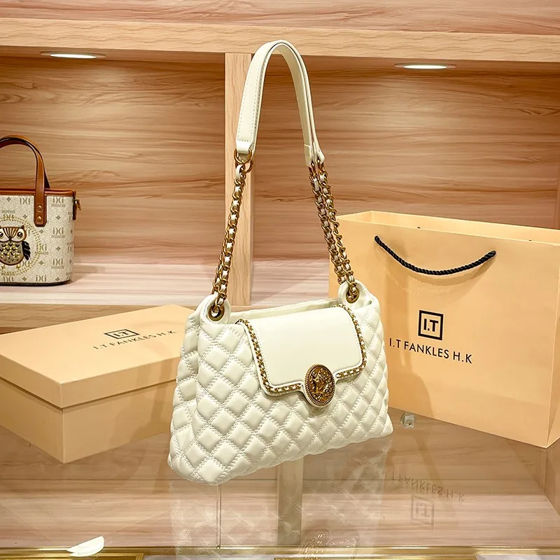 Брендовая сумка из натуральной кожи на цепочке для женщин в 2024 году новый дизайн