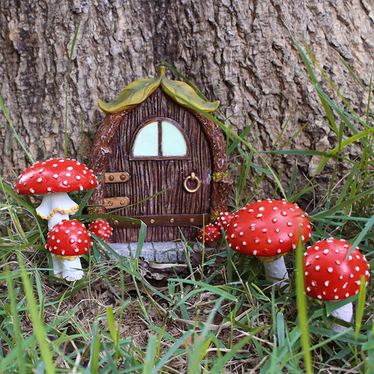 

Glow in The Dark Miniature Fairy Gnome Window Door Figurines Elf Home For Yard Art Garden Sculpture Statues Decor Fairy Garden