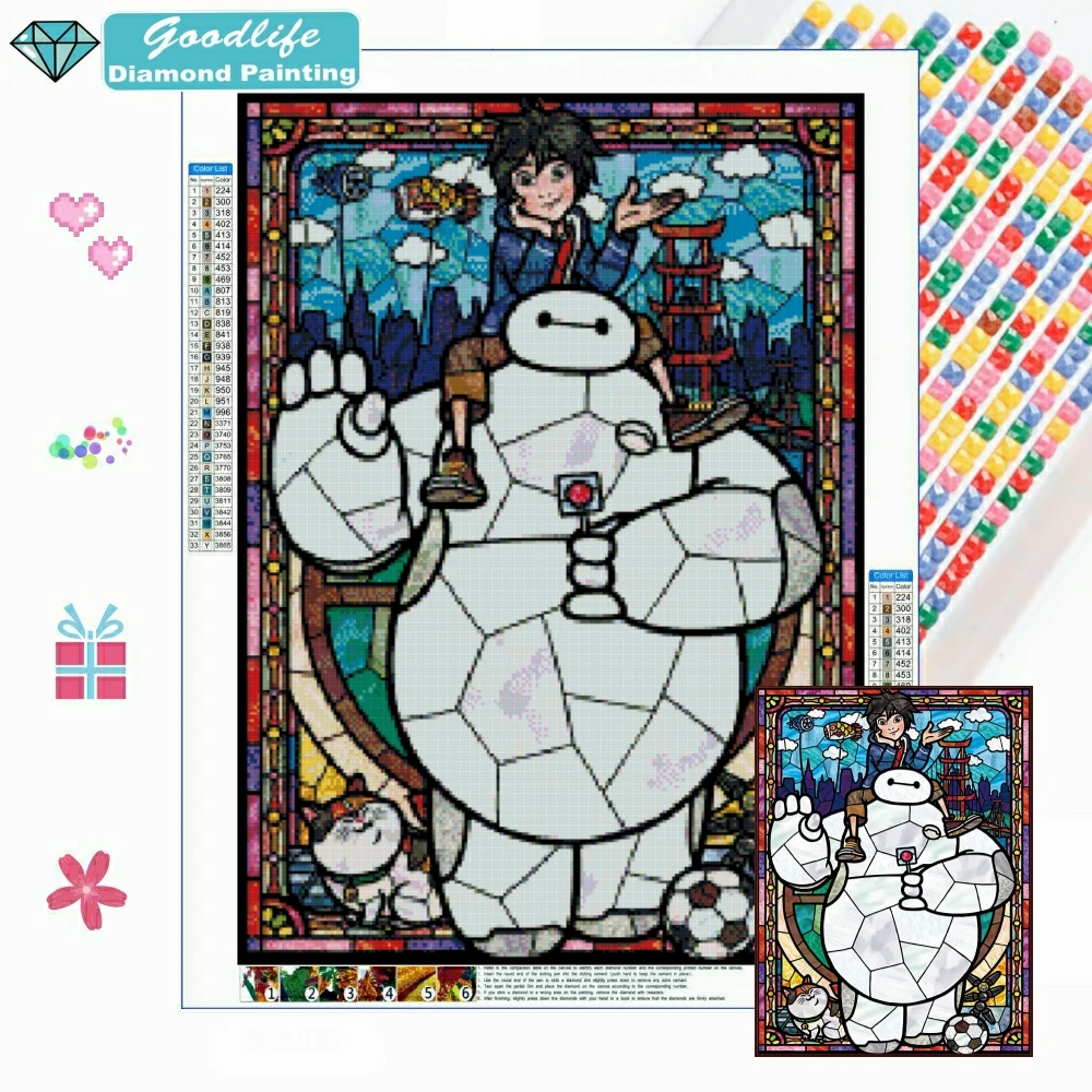 

Алмазная живопись, диснеевские мультфильмы, большие герои, 6, Baymax, полный набор, квадратная, круглая вышивка крестиком, мозаика «сделай сам», ...