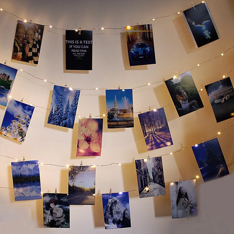 

8 Mode USB Remote Control Photo Clip String Lights Room Decoration With Clothespins For Home Christmas Halloween Decor