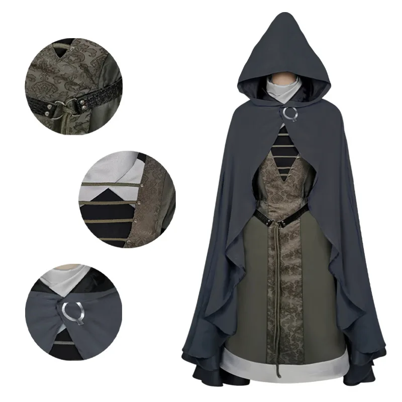 

Melina Cosplay Costume Women Uniform Halloween Carnival Cloak Coat Suit Game