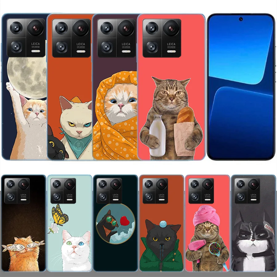 Прозрачный Роскошный чехол с мультяшными кошками для Xiaomi Poco X5 X6 Pro X4 F4 GT X3 F6 F5 F3 F2 F1