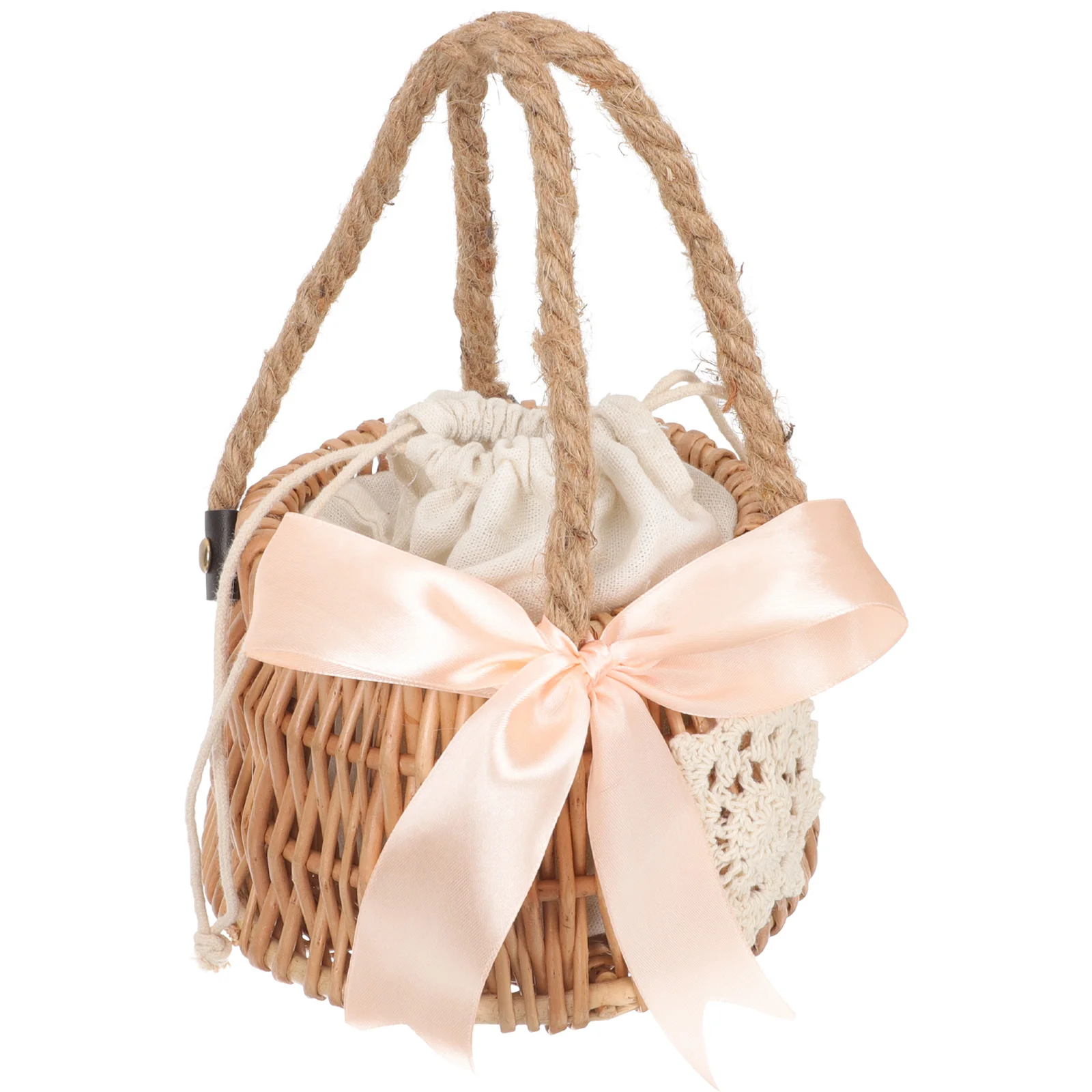 

1 Set Woven Storage Basket Woven Flower Basket Lining Sundries Basket