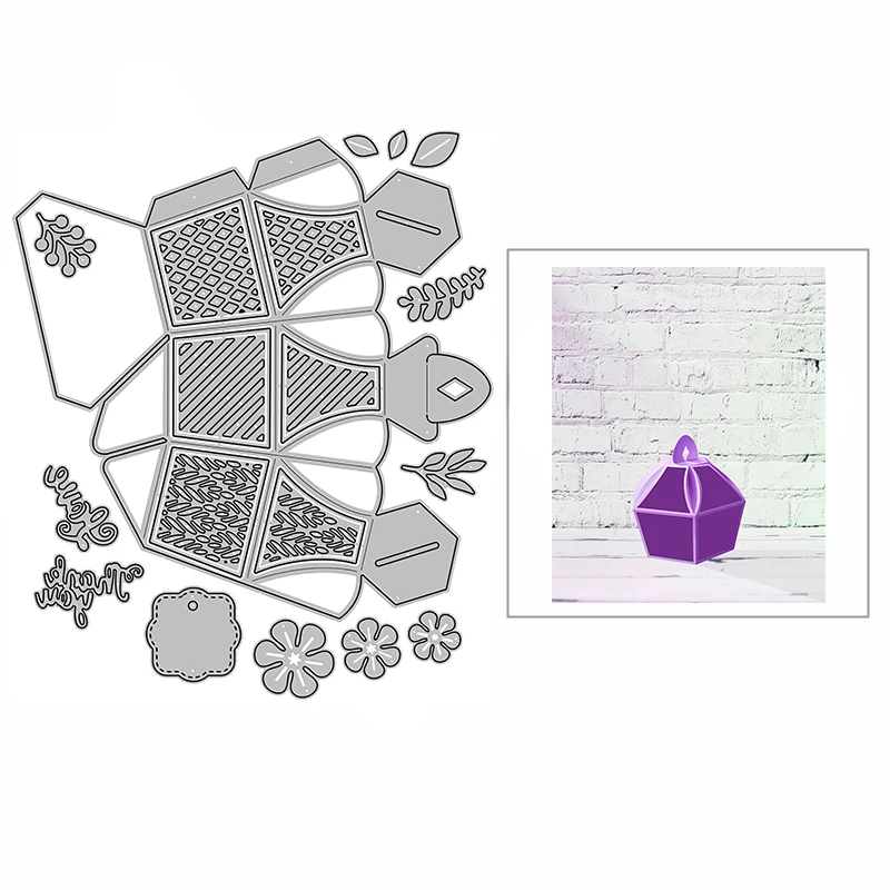 

2022 New DIY Beautiful Gift Box Embossing Stencil Craft Metal Cutting Dies for Making Card and Scrapbooking Decoration No Stamps