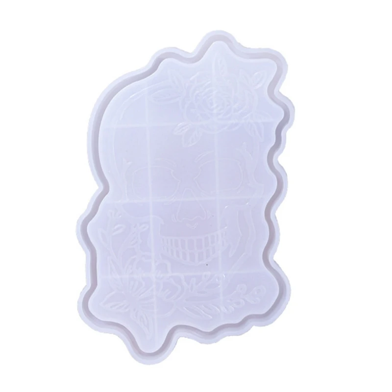 

Поднос с черепом, форма для эпоксидной смолы, прокатный поднос, держатель для ювелирных изделий, силиконовая форма, сделай сам,