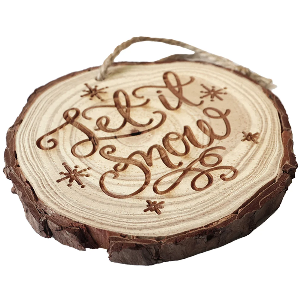 

Natural Wood Slices Christmas Tree Hanging Pendant Round Wooden Discs Ornaments Xmas New Year Party Decoration