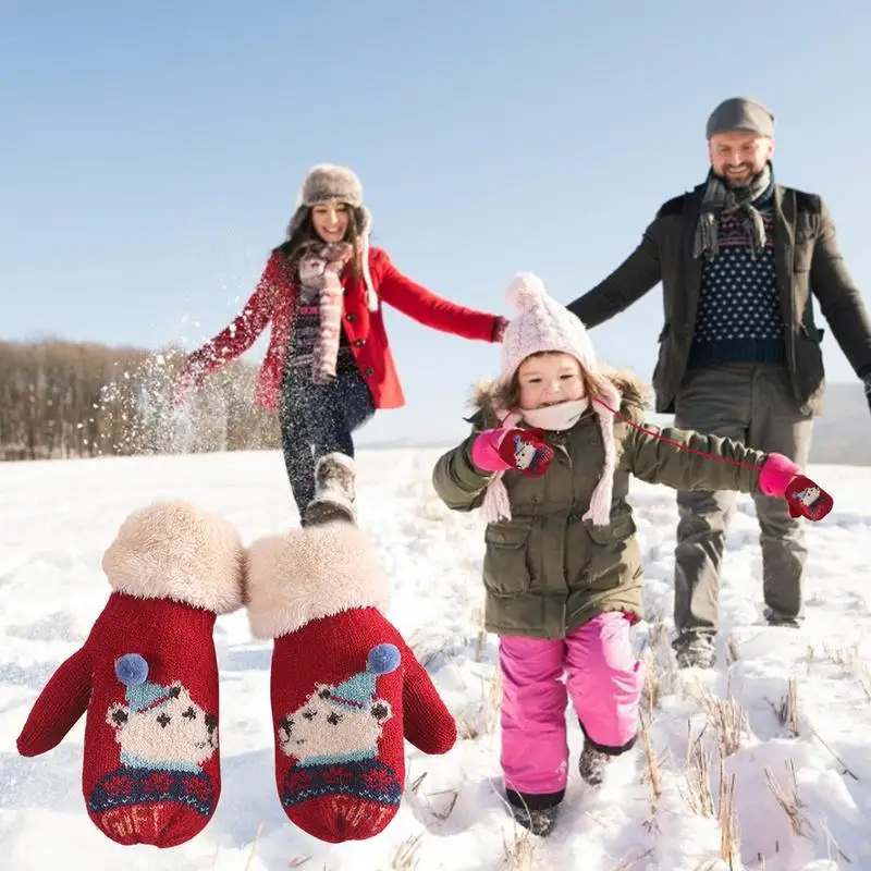 

Christmas Warmer Gloves Winter Touch Screen Knitted Gloves Christmas Deer Knitted Gloves Windproof Full Finger Mittens Gloves