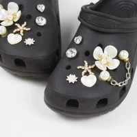 croc decoration pearl metal chain shoe buckle diy shoe flower croc shoe decoration girl gift children gift