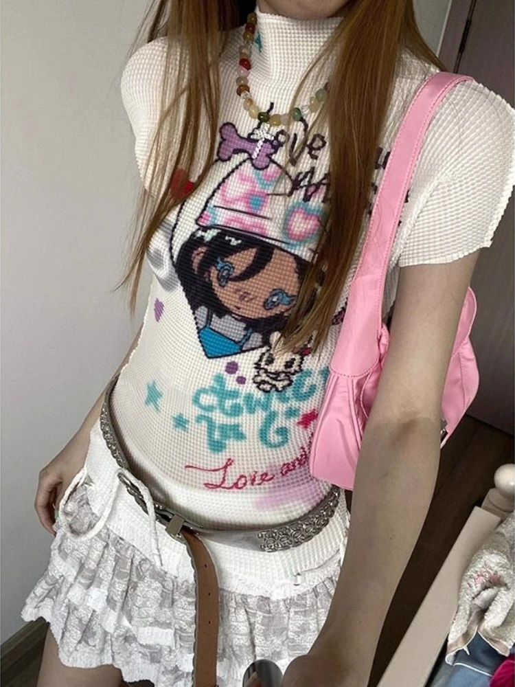 HOUZHOU женские футболки с героями мультфильмов полиэстер