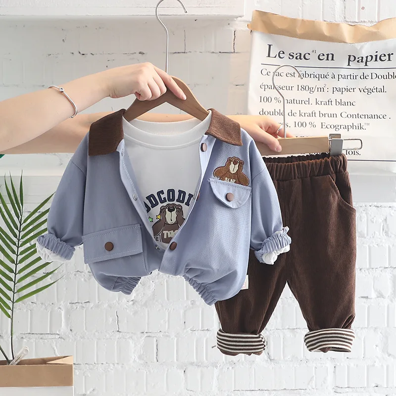 Детская одежда LZH костюм для маленьких мальчиков мультяшный Топ штаны наряд