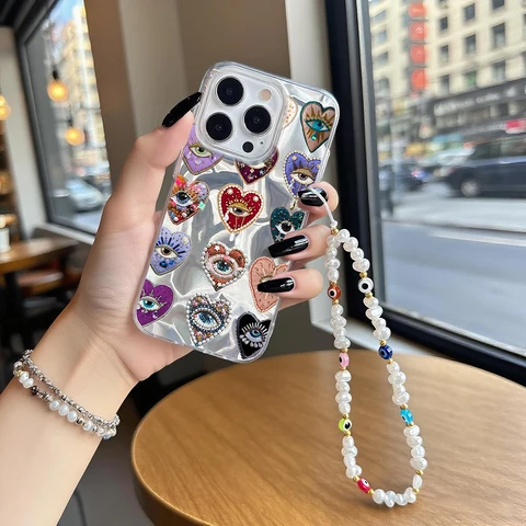 Чехол Pearl Eyes Heart для Motorola Moto EDGE 50 Ultra 60 Fusion 60 Pro 60S G15 G05 E15 G34 G45 G35 G60 G75 G84 G54 G56 G86 Cover