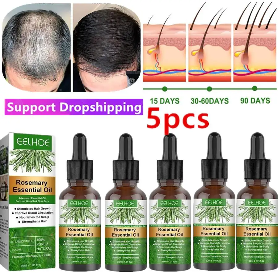 

5 шт., эфирное масло розмарина, против выпадения волос