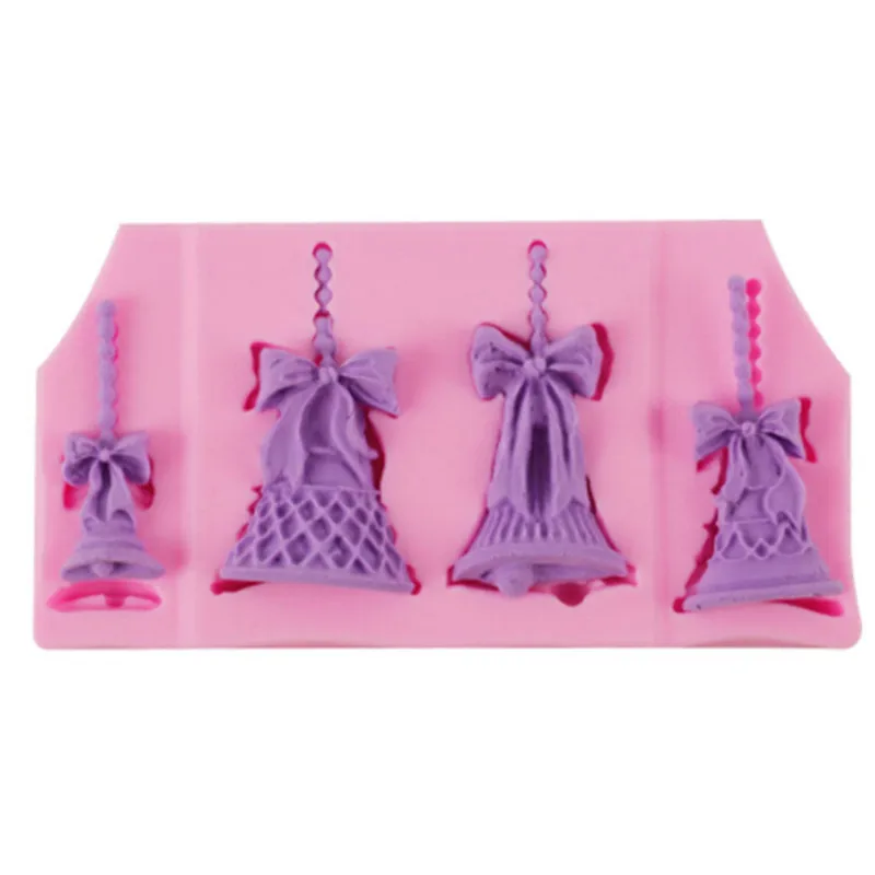 

Силиконовая форма «сделай сам» для рождественских бантов, колокольчиков, помадки, шоколадных конфет