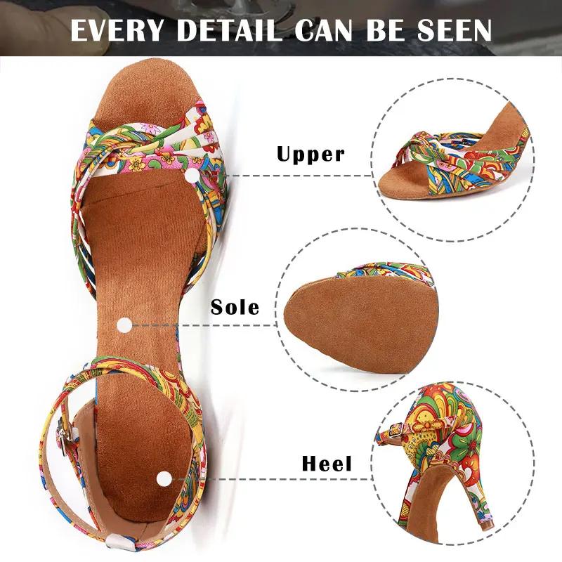SWDZM Women's Latin Dance Shoes High-heeled Dance Shoes Girls Tango Dancing Shoes Ladies Soft Bottom Ballroom/Salsa Sandals