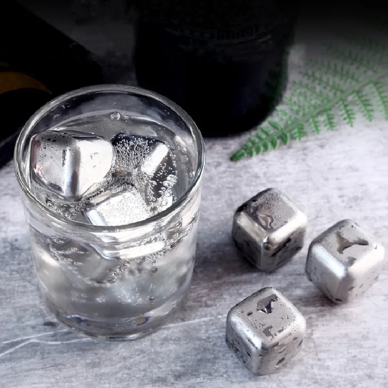 

Барная модель 304, кубики льда из нержавеющей стали, металлические быстрозамороженные кубики льда, пиво, виски, кубики льда из нержавеющей ст...