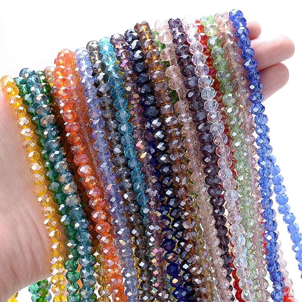 

Loose Charms 45colors 8mm Jewelery Makings Diy Findings Craft Glass bead Spacer Wholesale 25x beads Rondelle Crystal Bluk