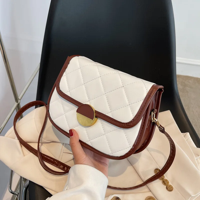 

2022 Casual Crossbody Bags For Women Brand Designer Handbags And Purses Fashion Plaid Pu Leather Shoulder Bag Lady Cross Body