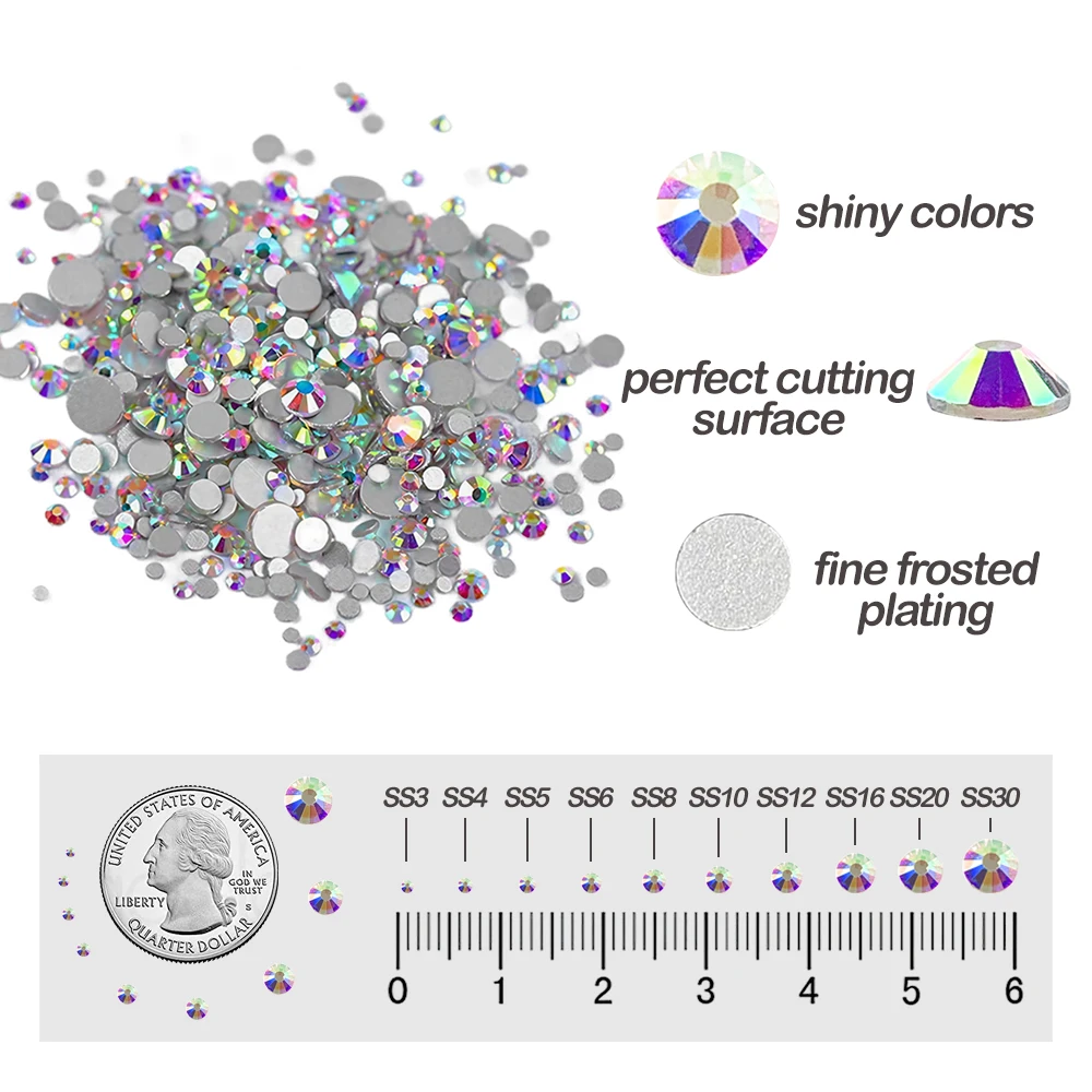 2880 шт. стразы для дизайна ногтей