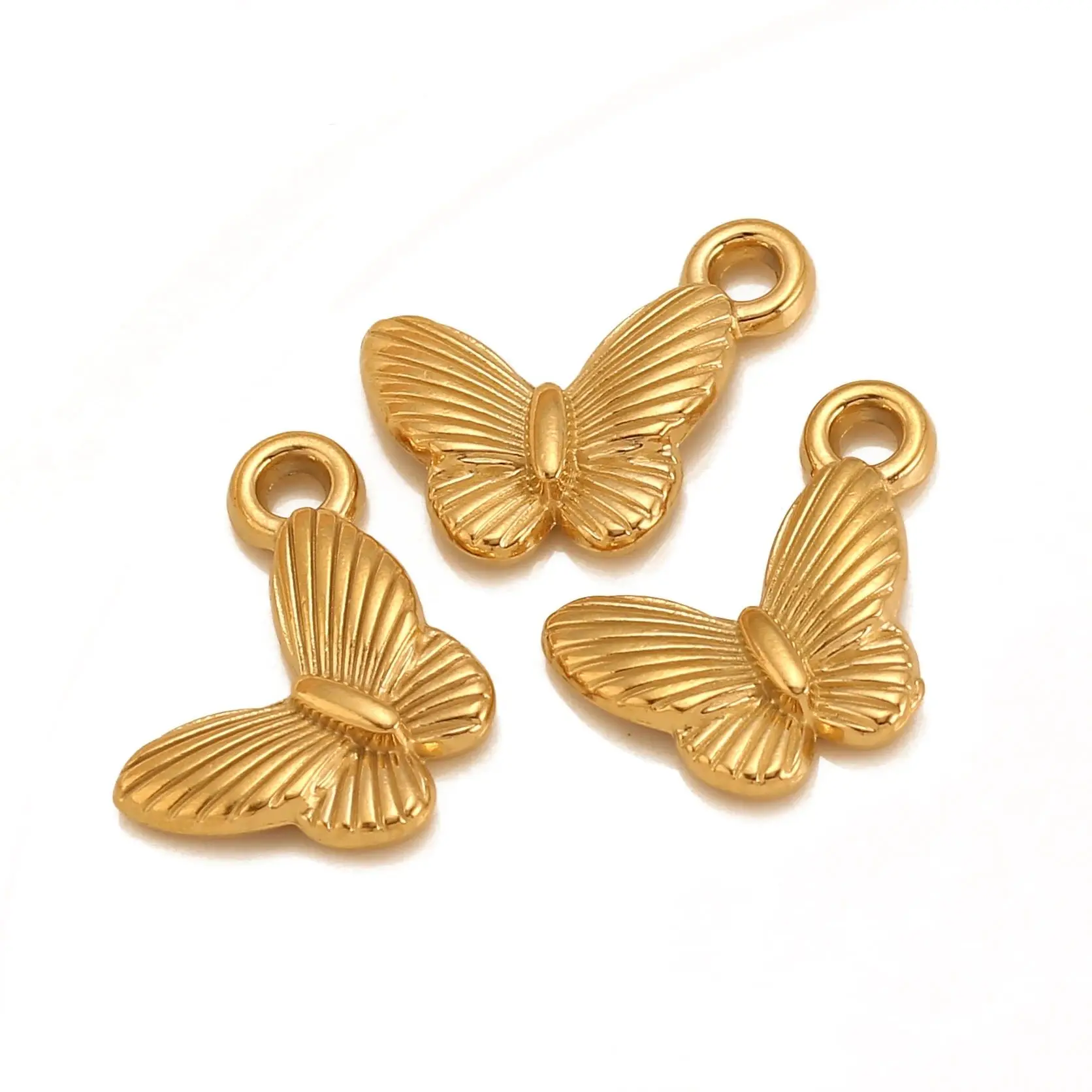 3pcs/Lot Девушки модные бабочки подвешенные из нержавеющей стали золотистый цвет