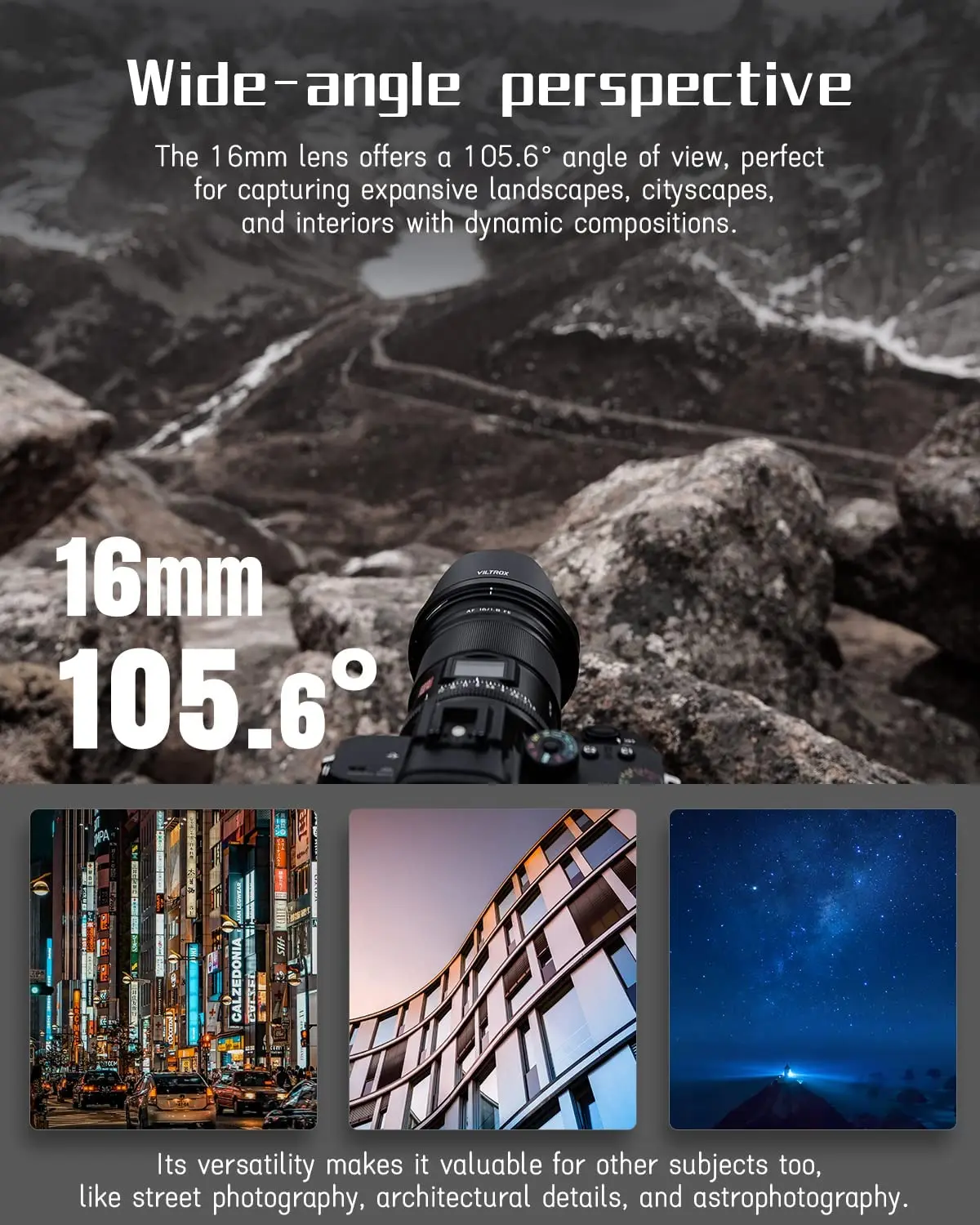 Фото Объектив Viltrox 16mm F1.8 с автофокусом, полнокадровый, сверхширокоугольный, с ЖК-экраном для L-крепления LUMIX S5 II S9 S1 II Sigma fp L Leica SL2-S №4