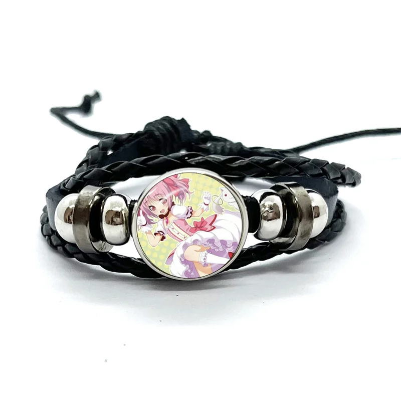 Кожаные браслеты для косплея Puella Magi Madoka Magica многослойные плетеные Kaname украшения