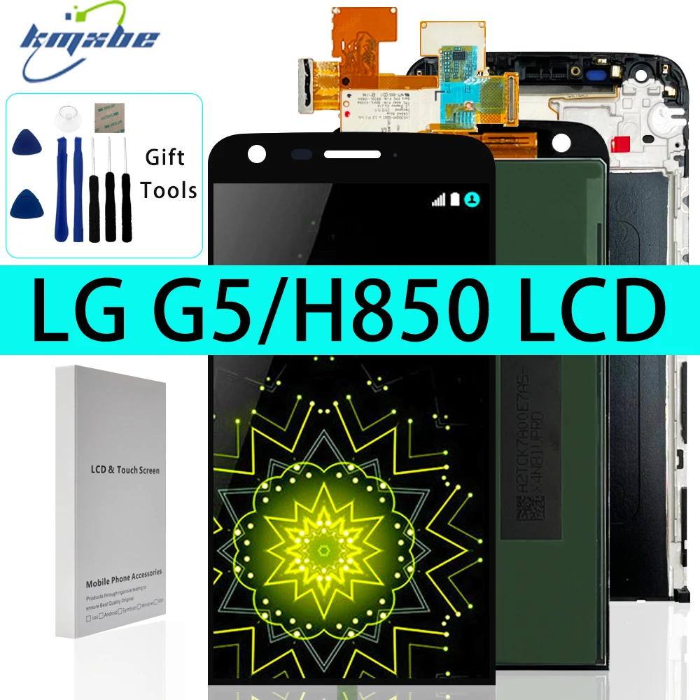 Kmxbe 5.3" Original LCD For LG G5 H850 Display Touch Screen Digitizer With Frame For H860 H858 F700 RS988 LCD Replacement