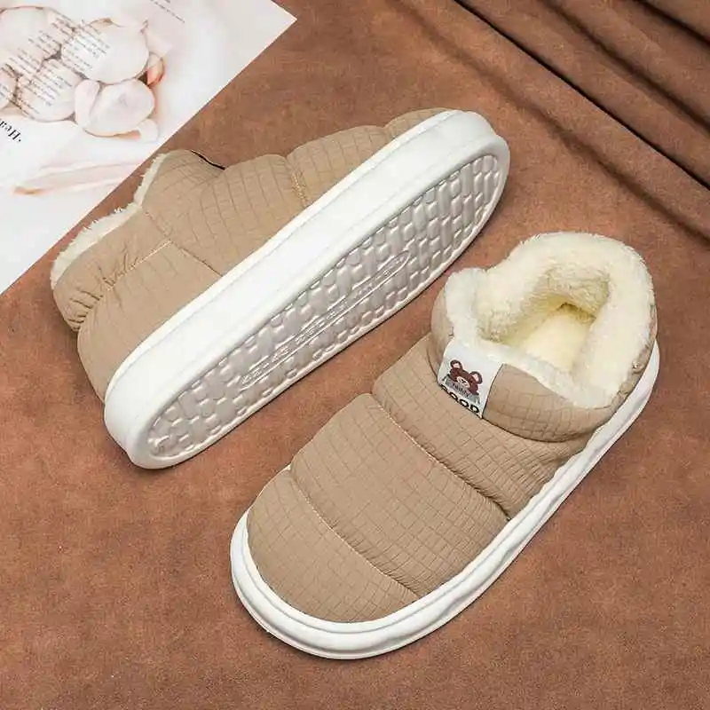 Cotton-padded Shoes Men's Winter 2024 New Lazy Slip-on Thick Bottom Non-Slip Waterproof Fleece-lined Warm Thickened Bread