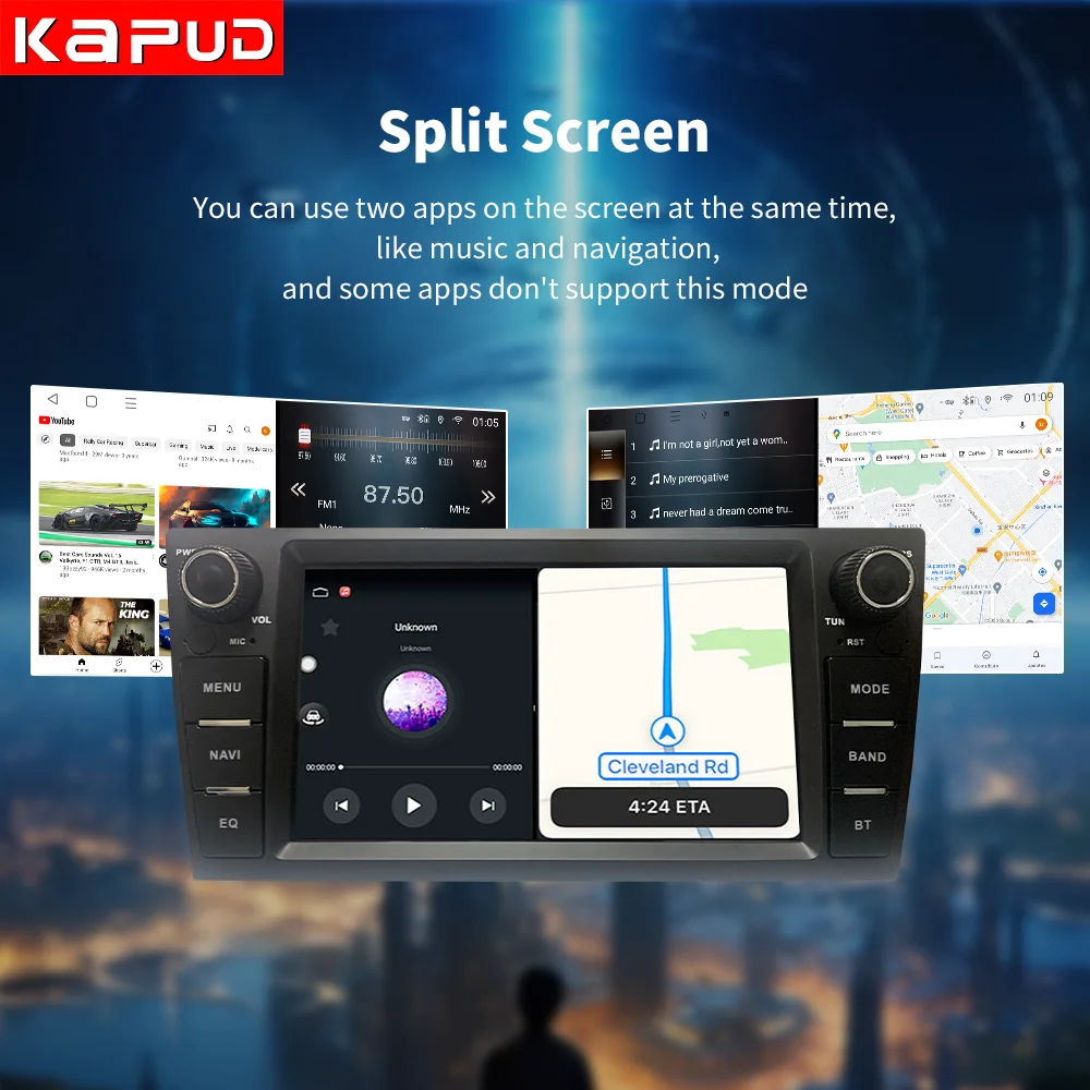 Мультимедийный плеер Kapud 8 дюймов Android 12 DSP 6 + 128 4G Wi-Fi для BMW 3 серии E90/E91/E92/E93