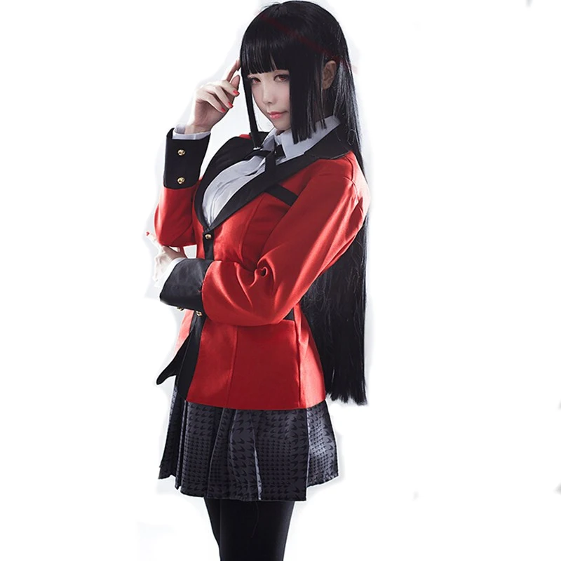 Классные аниме костюмы для косплея Kakegurui Yumeko Jabami японская школьная униформа для девочек полный комплект на Хэллоуин королева наряд для вечеринки