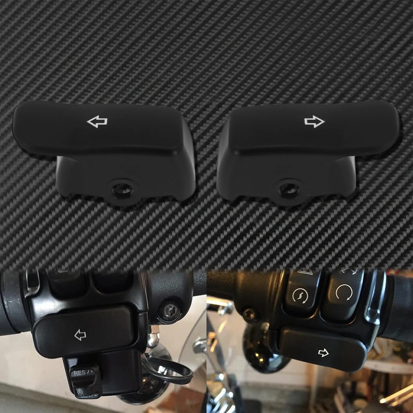 

2xмотоциклетные черные/хромированные удлинители указателей поворота, кнопка переключения, расширенная крышка для Harley Sportster Dyna Fat Bob FXDF Softail