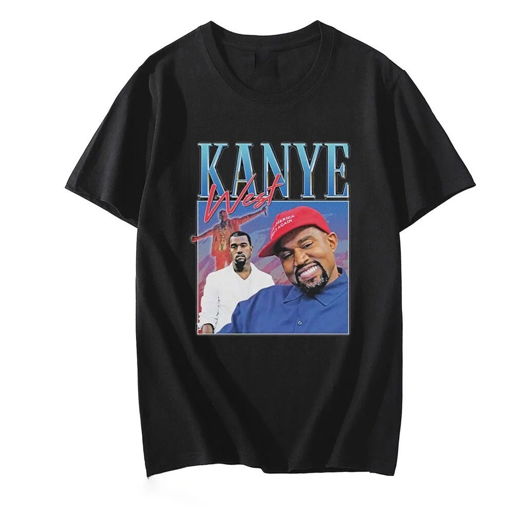 Футболка Kanye West для мужчин и женщин Модная хлопковая в стиле хип-хоп топы летняя
