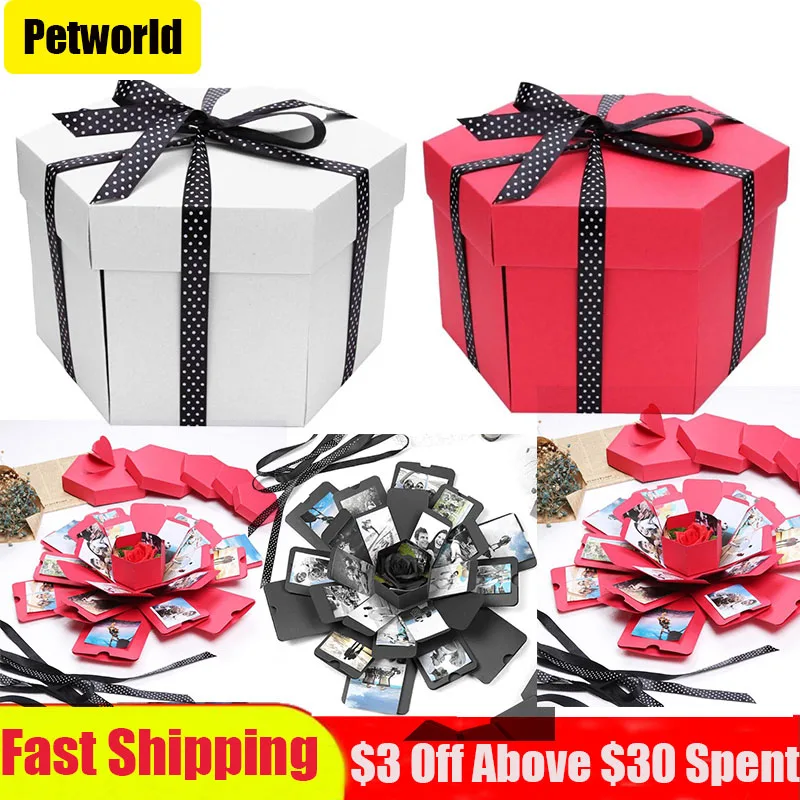 

Surprise Explosion Mystery Box Handmade Birthday Gifts Scrapbook DIY Photo Album Birthday Romantic Surprise Supplies