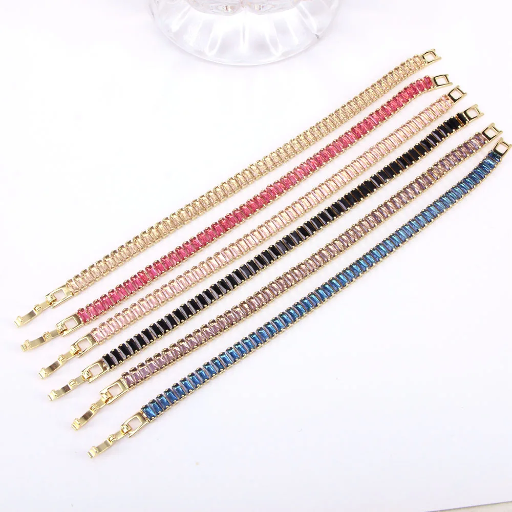 

10PCS, Boho Geometric Tennis Chain Bracelets For Women Adjustable Women's Bracelet Zircon Jewellry Friend Gift Jewery