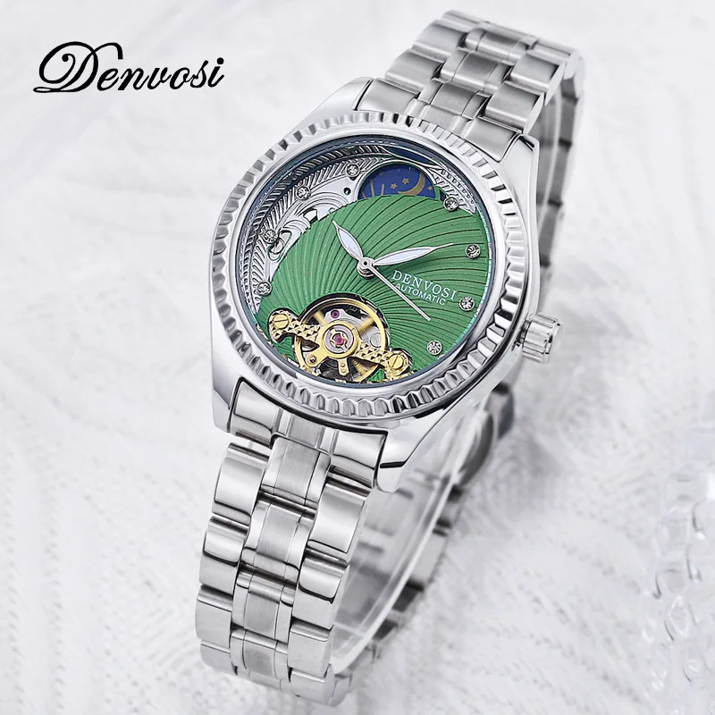 BENVOSI 2023 New Luxury Business Fashion Watches for Women Moon Phase Waterproof Luminous Steel Wristwatch Bracelet reloj mujer enlarge