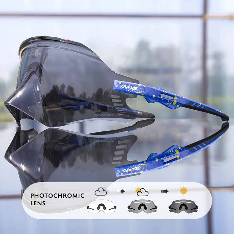 

2022 Kapvoe Photochromic Sunglasses Road Bike Mountain Bicycle Cycl Glasses Riding Goggle Sports Eyewear for Man Women Cycling