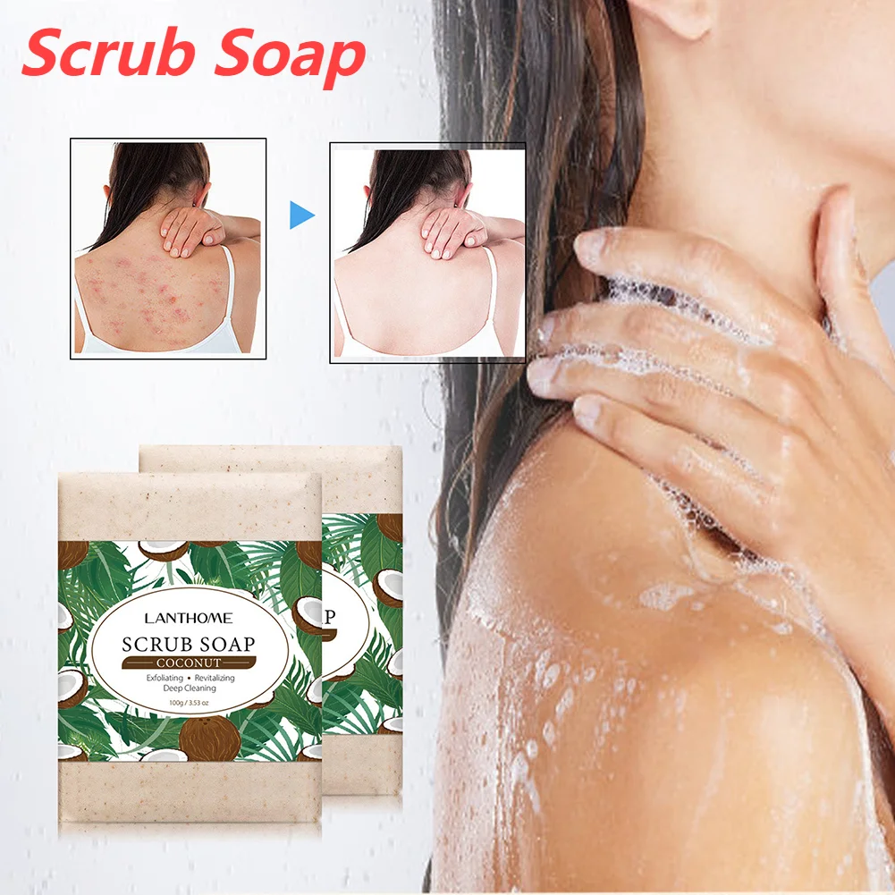 

Cleansing Facial Soap 100g Natural Ingredients Body Scrub Soap Coconut Oil Moisturizing Antioxidant Shrink Pores for Beauty Care