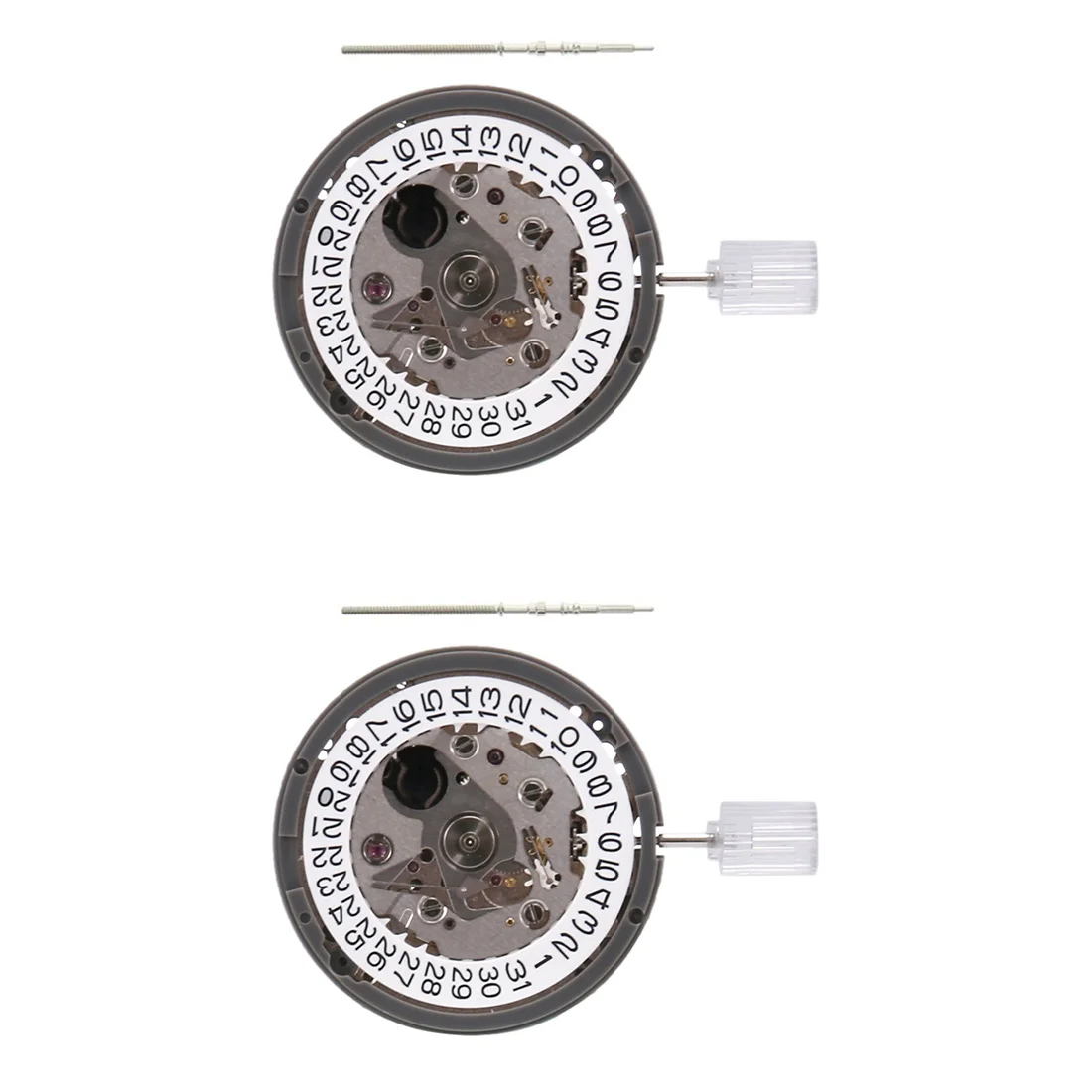 2Pcs NH35/NH35A Mechanical Movement with White Date Window Luxury Automatic Watch Movt Replace Kit High Accuracy,White