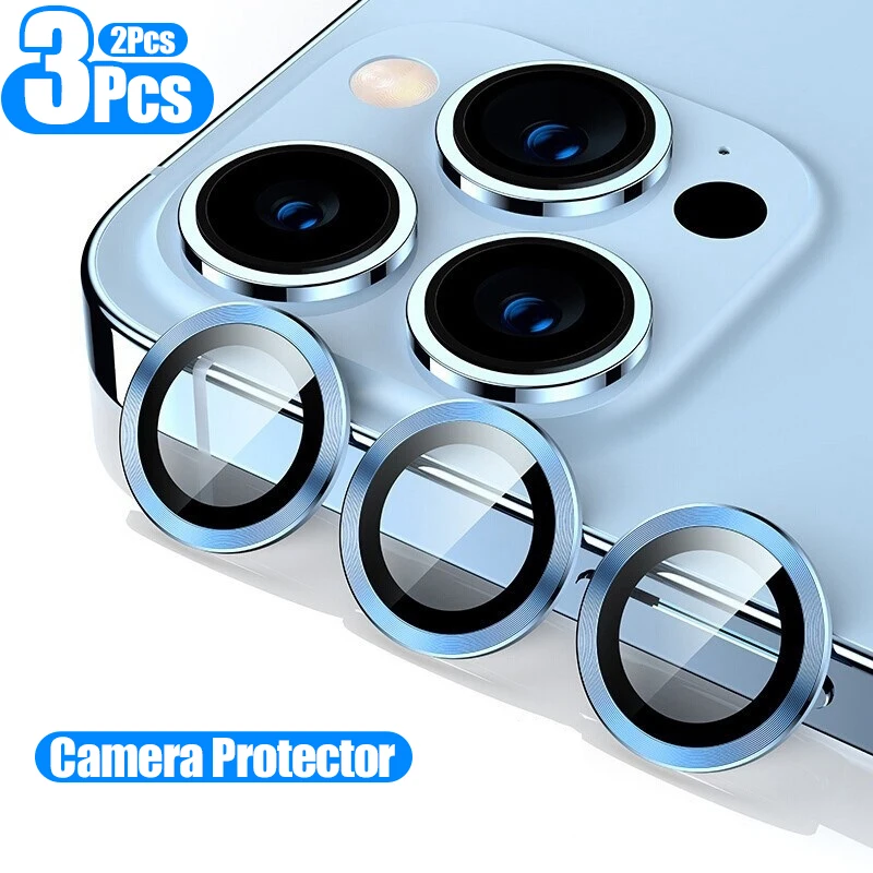

Camera Lens Protector on For IPhone 13 12 Pro Max Mini Metal Ring Lens Glass on IPhone 11 Pro Max Protective Cap