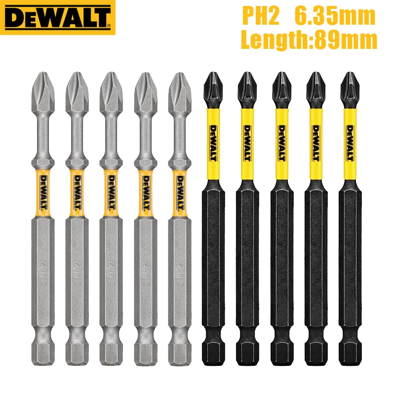 

DEWALT PH2 Anti Slip Electric Screwdriver Bits 1/4"Hex Shank 89mm Titanium Coated Impact Driver Bit Stong Magnetic Batch Head
