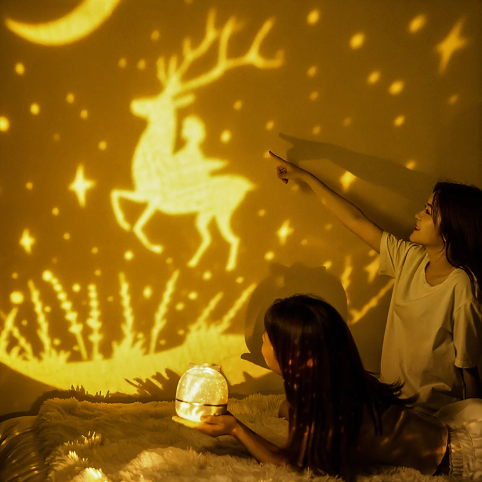 

Music LED Night Lights Kids USB Star Projector Light Colorful Romantic Charging Rotatable Sing Project Lamp Bedroom Party