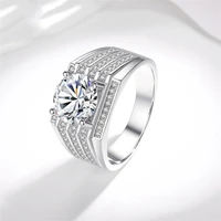 sherich 2022 new moissanite full diamond sparkling ring 925 sterling silver 3ct men wedding promise high jewelry