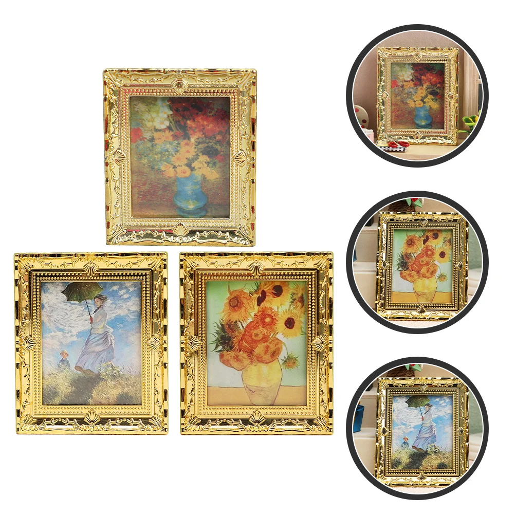 3 шт. домашняя живопись маслом мини-украшение реквизит для домашнего декора