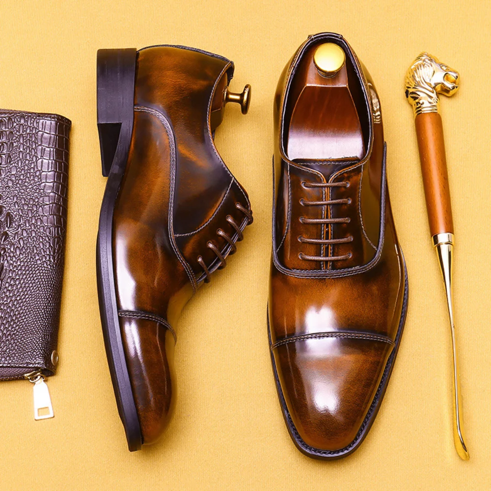 Трендовые классические мужские модельные туфли в стиле ретро для мужчин